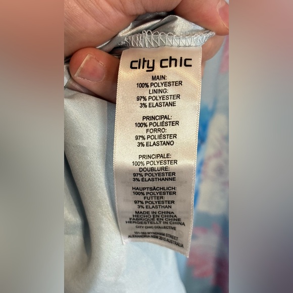 City Chic Off The Shoulder Ruffle Tsubaki Print Midi Dress Size 14 - Picture 9 of 10